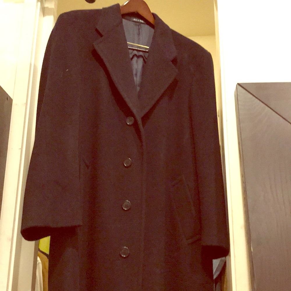 Black cashmere overcoat
